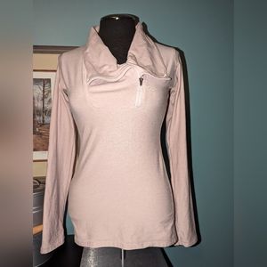 New Balance asymmetric quarter zip, light pink, size XS
